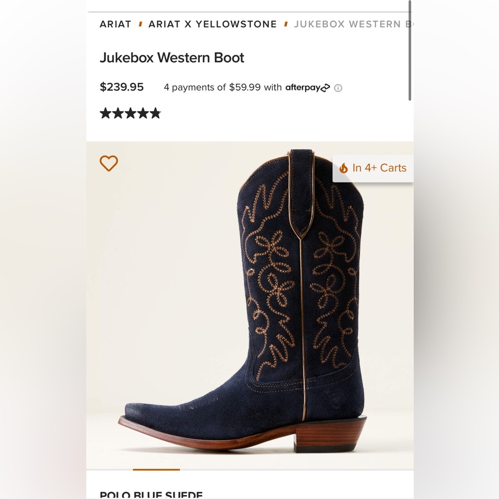Ariat X YELLOWSTONE Jukebox Western Boot
Like new. Size 9 women’s